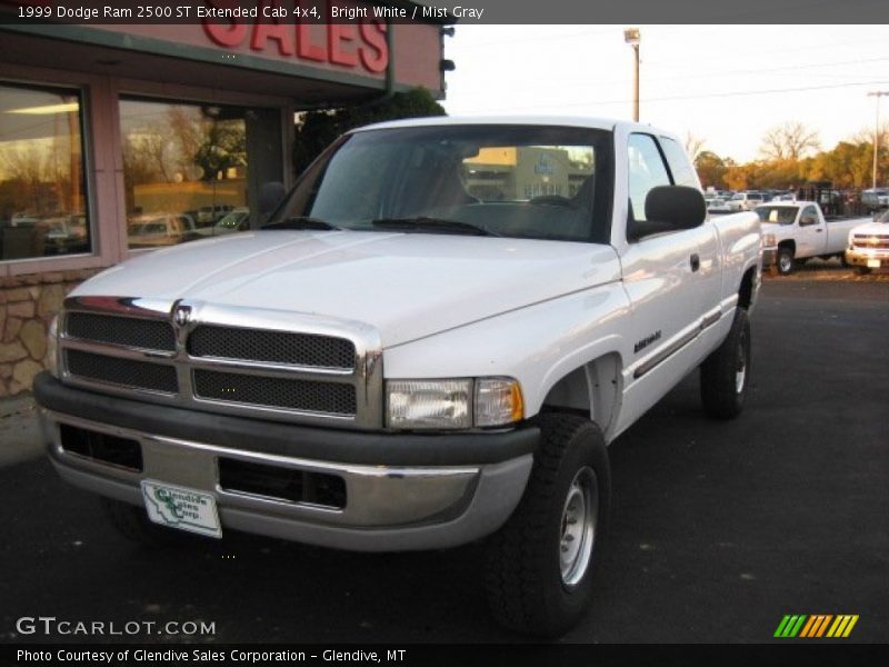 Bright White / Mist Gray 1999 Dodge Ram 2500 ST Extended Cab 4x4