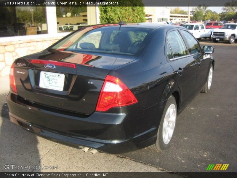 Atlantis Green Metallic / Medium Light Stone 2010 Ford Fusion SE
