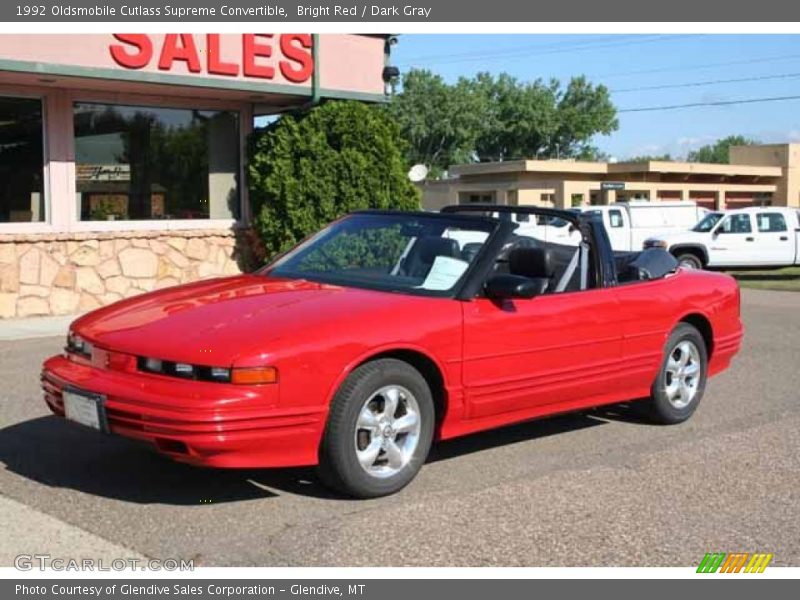 Bright Red / Dark Gray 1992 Oldsmobile Cutlass Supreme Convertible