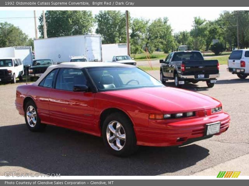 Bright Red / Dark Gray 1992 Oldsmobile Cutlass Supreme Convertible