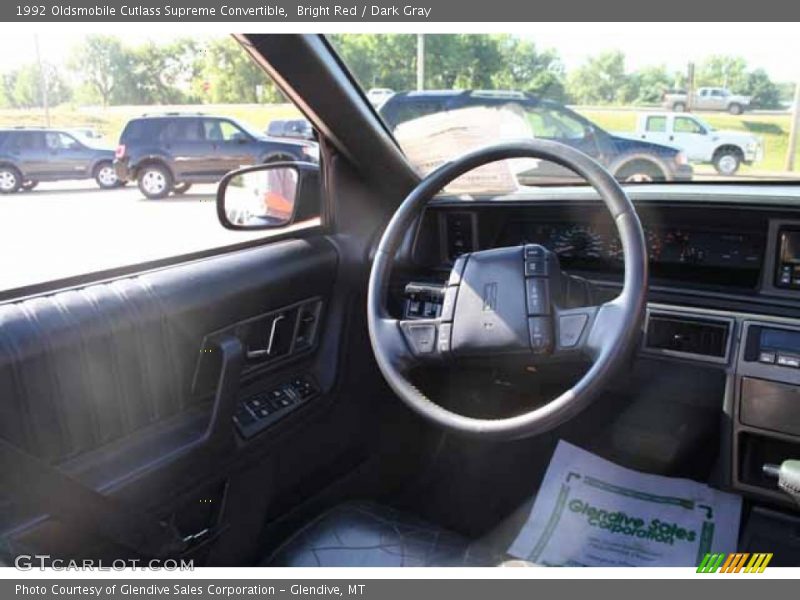 Bright Red / Dark Gray 1992 Oldsmobile Cutlass Supreme Convertible