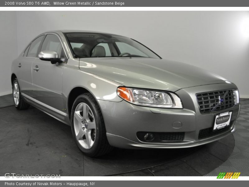 Willow Green Metallic / Sandstone Beige 2008 Volvo S80 T6 AWD