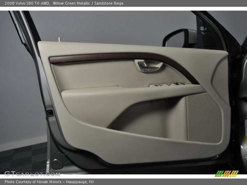 Willow Green Metallic / Sandstone Beige 2008 Volvo S80 T6 AWD