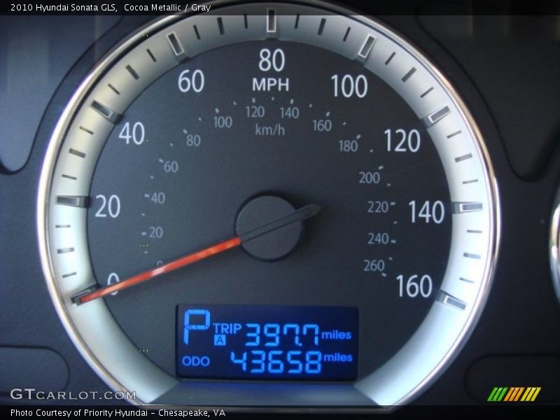 Cocoa Metallic / Gray 2010 Hyundai Sonata GLS