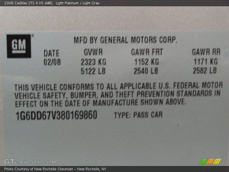 Light Platinum / Light Gray 2008 Cadillac STS 4 V6 AWD