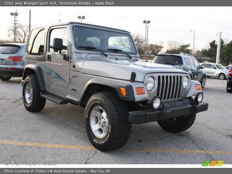Silverstone Metallic / Agate Black 2002 Jeep Wrangler Sport 4x4