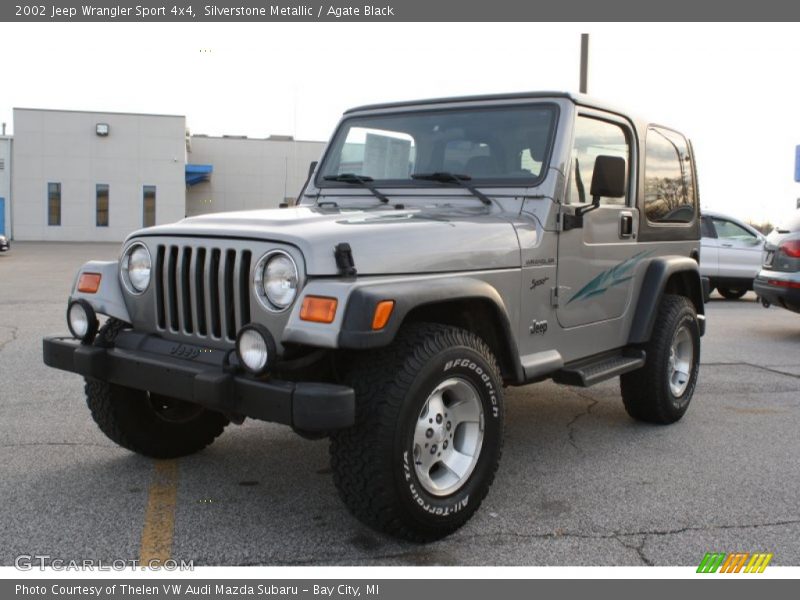 Silverstone Metallic / Agate Black 2002 Jeep Wrangler Sport 4x4