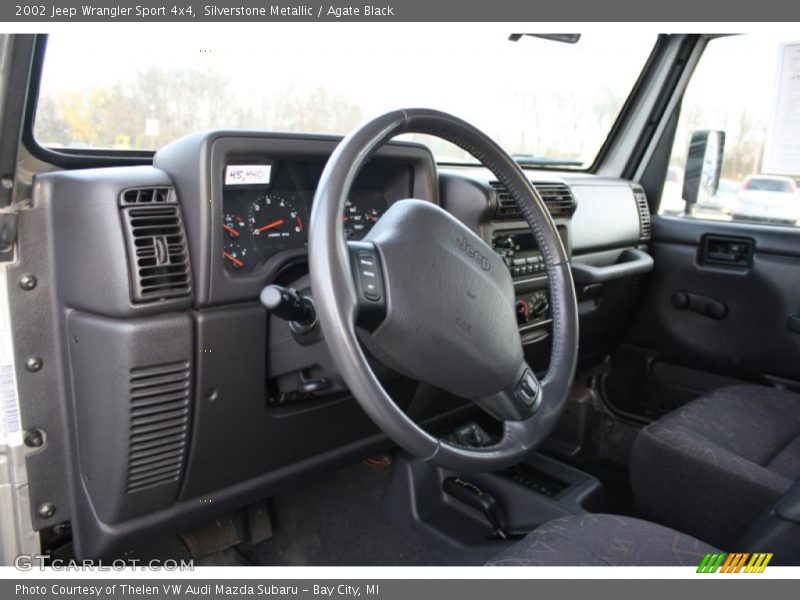 Silverstone Metallic / Agate Black 2002 Jeep Wrangler Sport 4x4
