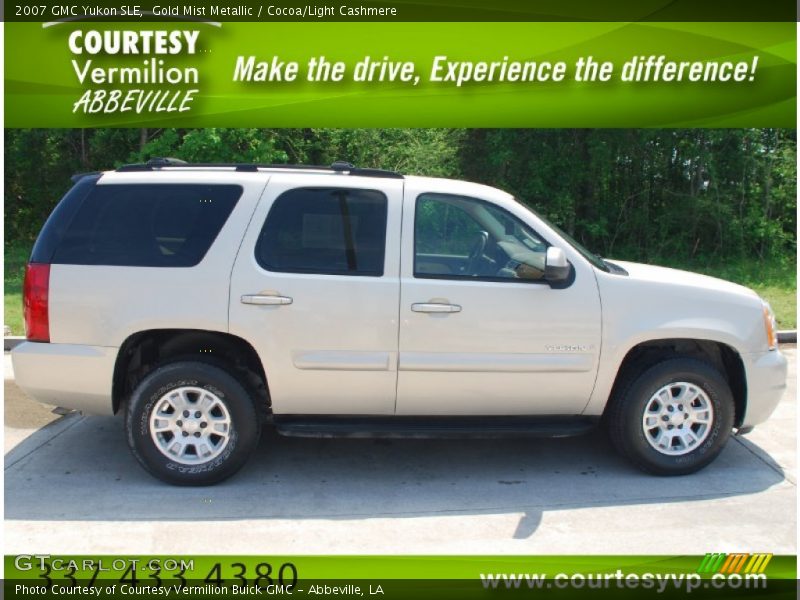 Gold Mist Metallic / Cocoa/Light Cashmere 2007 GMC Yukon SLE