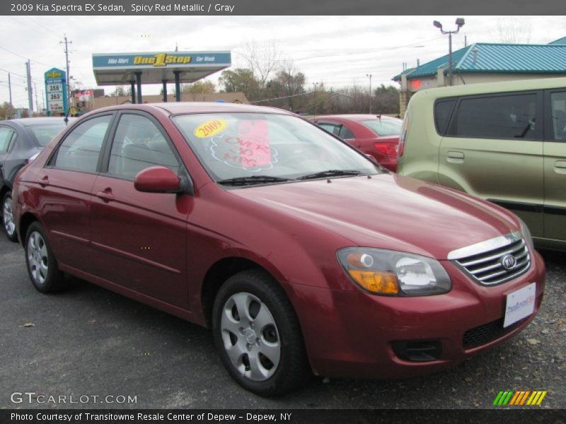 Spicy Red Metallic / Gray 2009 Kia Spectra EX Sedan