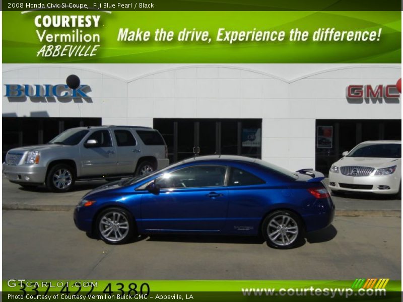 Fiji Blue Pearl / Black 2008 Honda Civic Si Coupe