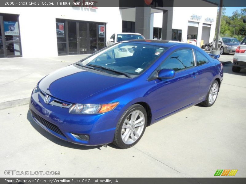 Fiji Blue Pearl / Black 2008 Honda Civic Si Coupe