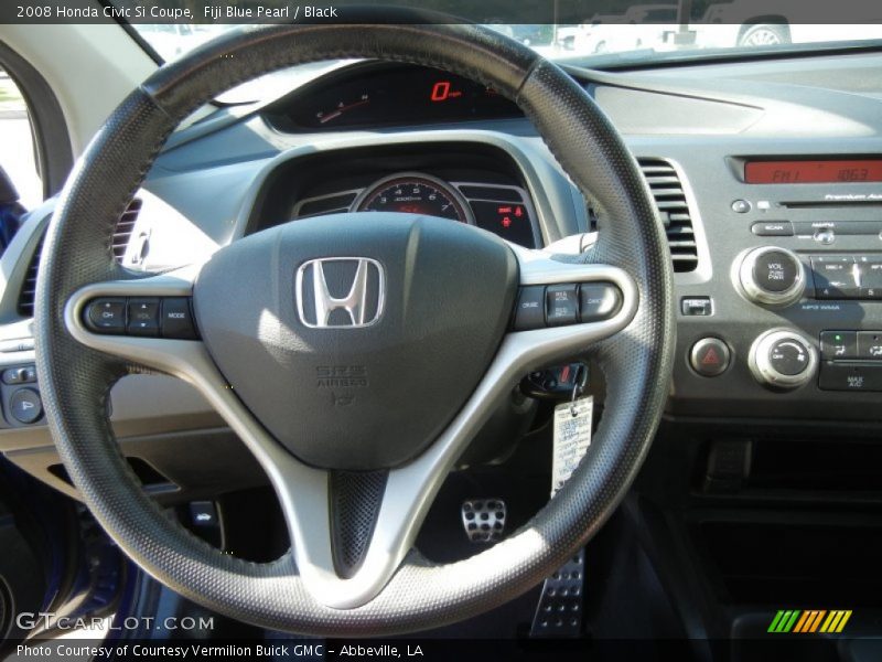 Fiji Blue Pearl / Black 2008 Honda Civic Si Coupe
