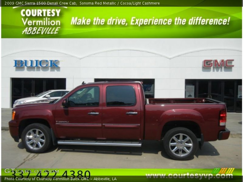 Sonoma Red Metallic / Cocoa/Light Cashmere 2009 GMC Sierra 1500 Denali Crew Cab