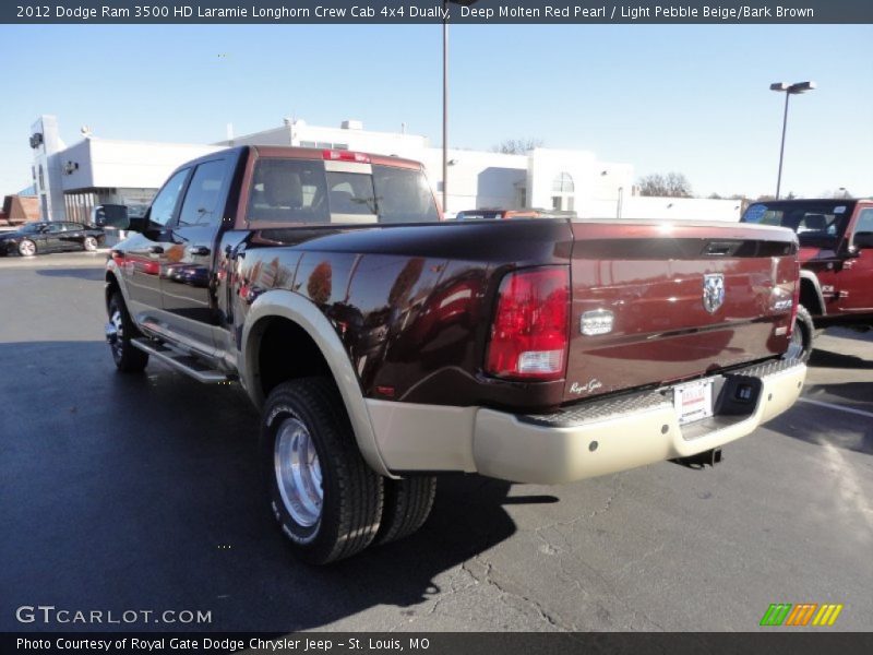 Deep Molten Red Pearl / Light Pebble Beige/Bark Brown 2012 Dodge Ram 3500 HD Laramie Longhorn Crew Cab 4x4 Dually