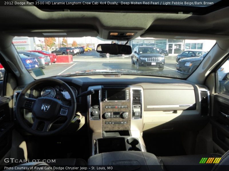 Deep Molten Red Pearl / Light Pebble Beige/Bark Brown 2012 Dodge Ram 3500 HD Laramie Longhorn Crew Cab 4x4 Dually