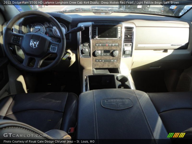 Deep Molten Red Pearl / Light Pebble Beige/Bark Brown 2012 Dodge Ram 3500 HD Laramie Longhorn Crew Cab 4x4 Dually