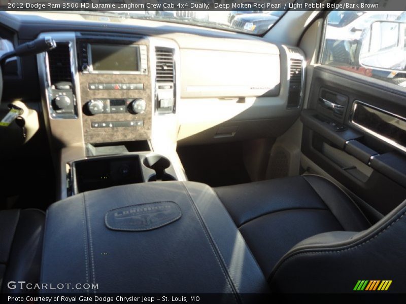 Deep Molten Red Pearl / Light Pebble Beige/Bark Brown 2012 Dodge Ram 3500 HD Laramie Longhorn Crew Cab 4x4 Dually