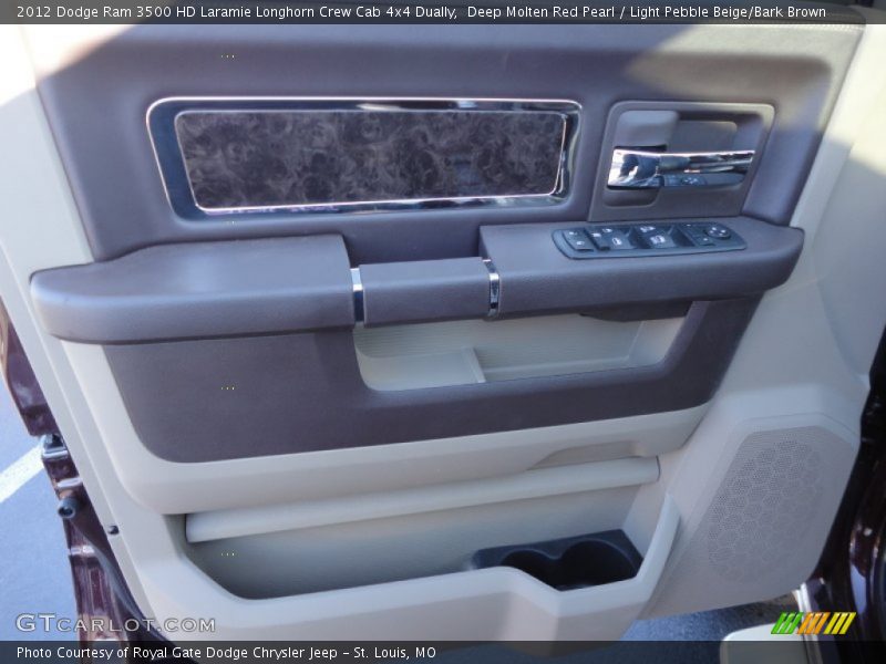 Deep Molten Red Pearl / Light Pebble Beige/Bark Brown 2012 Dodge Ram 3500 HD Laramie Longhorn Crew Cab 4x4 Dually