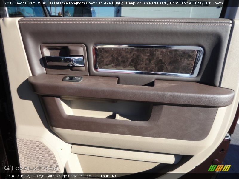 Deep Molten Red Pearl / Light Pebble Beige/Bark Brown 2012 Dodge Ram 3500 HD Laramie Longhorn Crew Cab 4x4 Dually