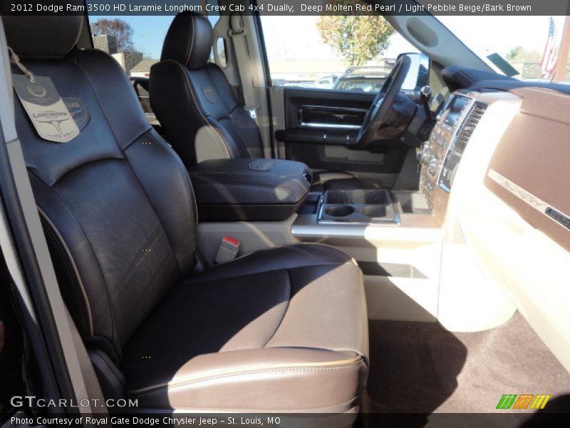 Deep Molten Red Pearl / Light Pebble Beige/Bark Brown 2012 Dodge Ram 3500 HD Laramie Longhorn Crew Cab 4x4 Dually