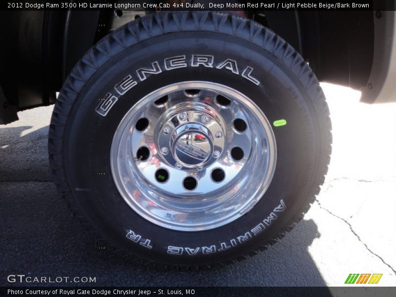 Deep Molten Red Pearl / Light Pebble Beige/Bark Brown 2012 Dodge Ram 3500 HD Laramie Longhorn Crew Cab 4x4 Dually