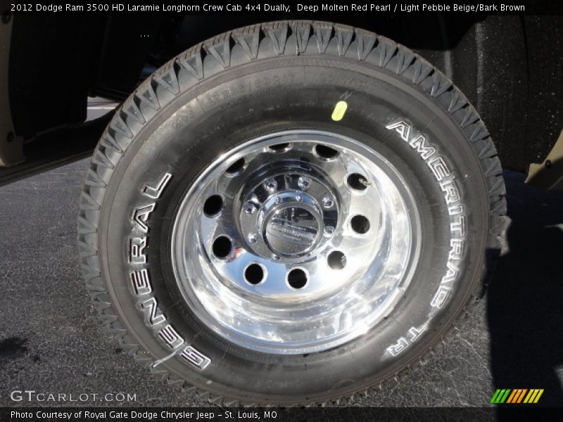 Deep Molten Red Pearl / Light Pebble Beige/Bark Brown 2012 Dodge Ram 3500 HD Laramie Longhorn Crew Cab 4x4 Dually