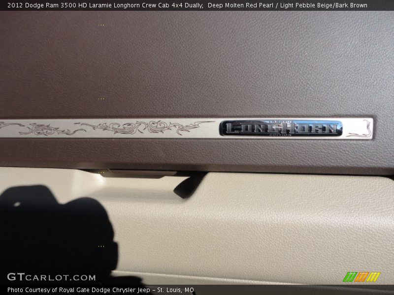 Deep Molten Red Pearl / Light Pebble Beige/Bark Brown 2012 Dodge Ram 3500 HD Laramie Longhorn Crew Cab 4x4 Dually