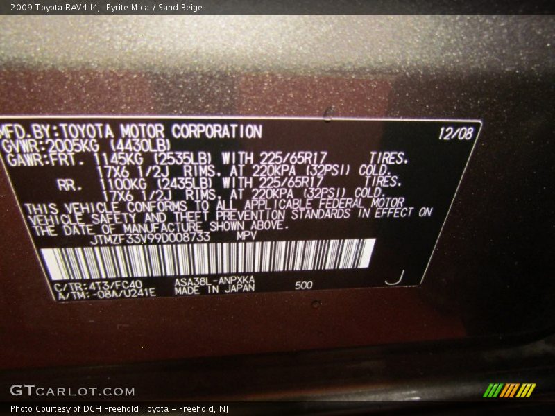 Pyrite Mica / Sand Beige 2009 Toyota RAV4 I4