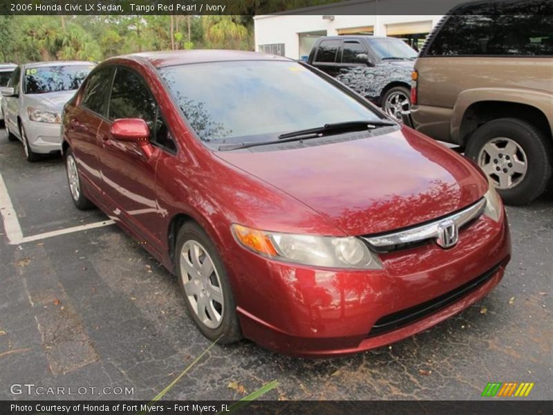 Tango Red Pearl / Ivory 2006 Honda Civic LX Sedan