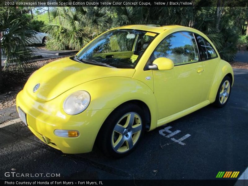 Yellow / Black/Yellow 2002 Volkswagen New Beetle Special Edition Double Yellow Color Concept Coupe