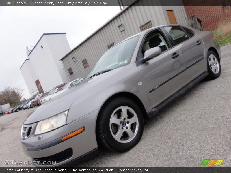 Steel Gray Metallic / Slate Gray 2004 Saab 9-3 Linear Sedan