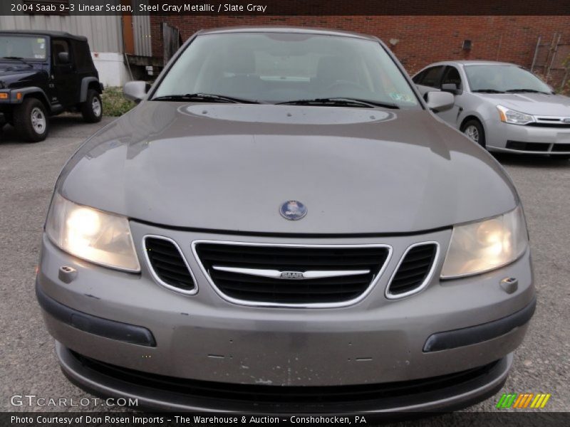 Steel Gray Metallic / Slate Gray 2004 Saab 9-3 Linear Sedan