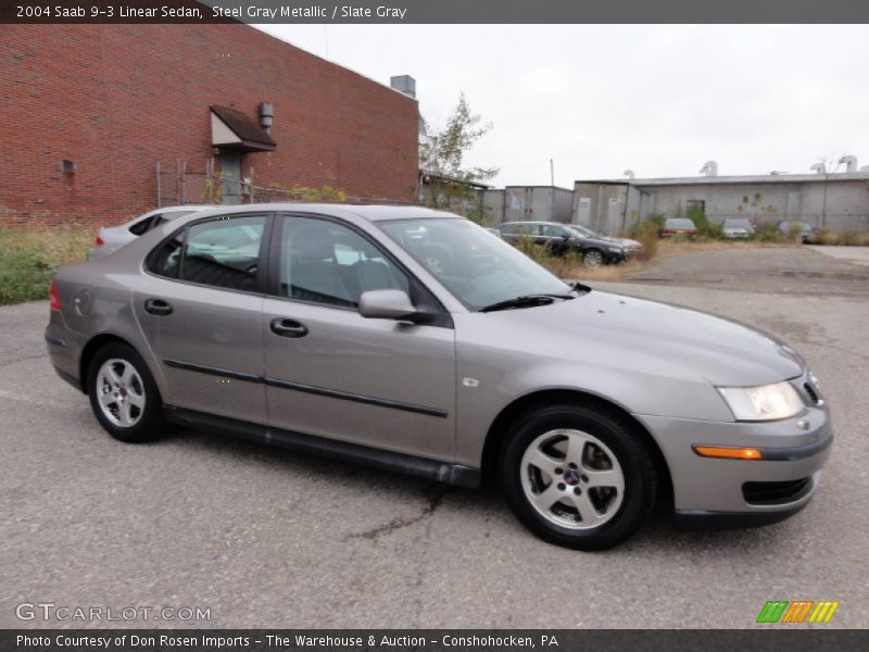 Steel Gray Metallic / Slate Gray 2004 Saab 9-3 Linear Sedan