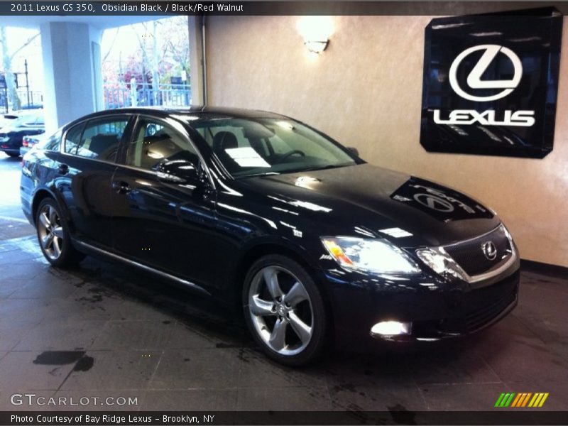 Obsidian Black / Black/Red Walnut 2011 Lexus GS 350