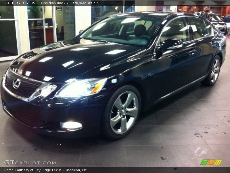 Obsidian Black / Black/Red Walnut 2011 Lexus GS 350