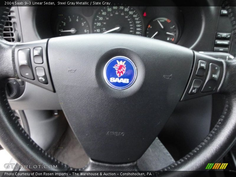 Steel Gray Metallic / Slate Gray 2004 Saab 9-3 Linear Sedan