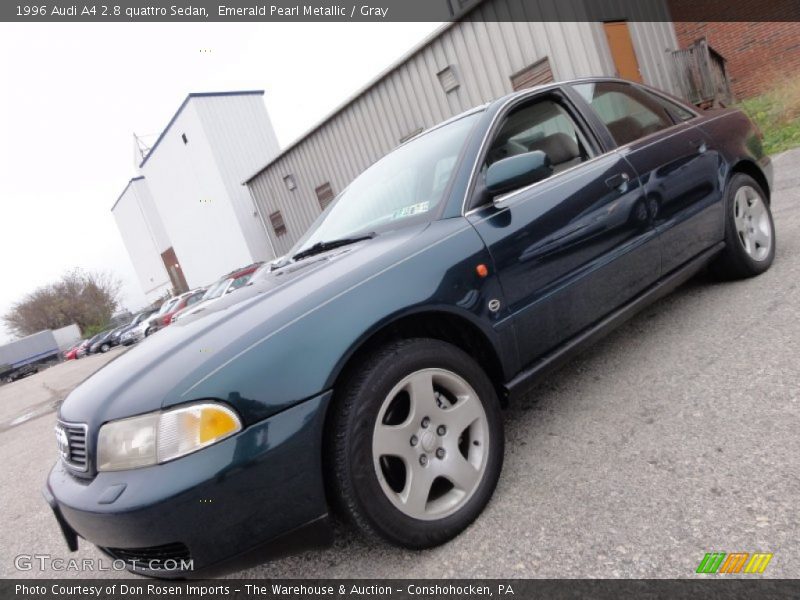 Emerald Pearl Metallic / Gray 1996 Audi A4 2.8 quattro Sedan