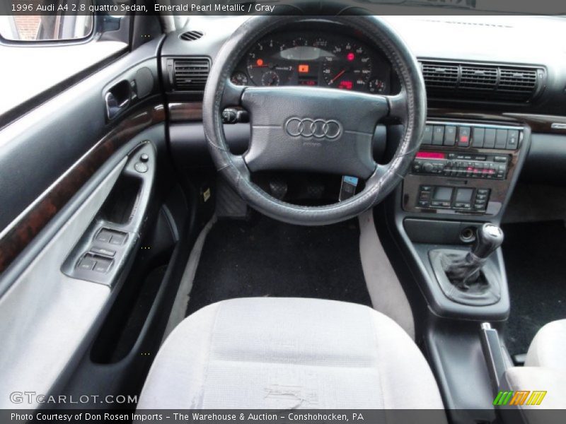 Emerald Pearl Metallic / Gray 1996 Audi A4 2.8 quattro Sedan