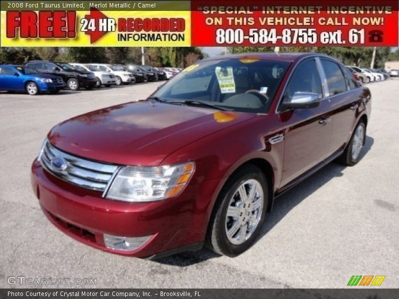 Merlot Metallic / Camel 2008 Ford Taurus Limited