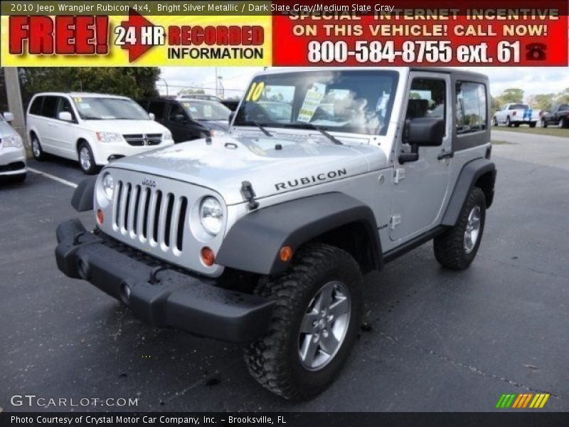 Bright Silver Metallic / Dark Slate Gray/Medium Slate Gray 2010 Jeep Wrangler Rubicon 4x4