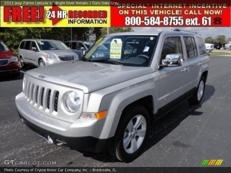 Bright Silver Metallic / Dark Slate Gray 2011 Jeep Patriot Latitude X