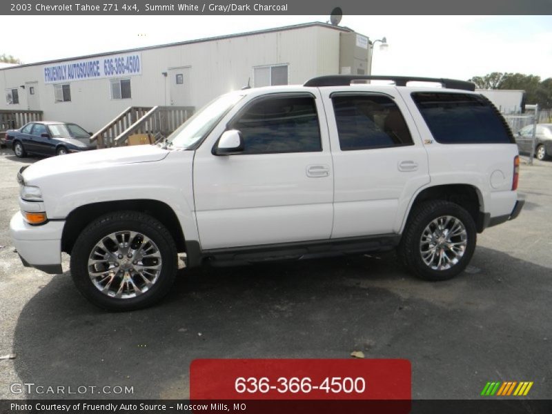 Summit White / Gray/Dark Charcoal 2003 Chevrolet Tahoe Z71 4x4