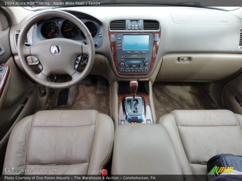 Aspen White Pearl / Saddle 2004 Acura MDX Touring