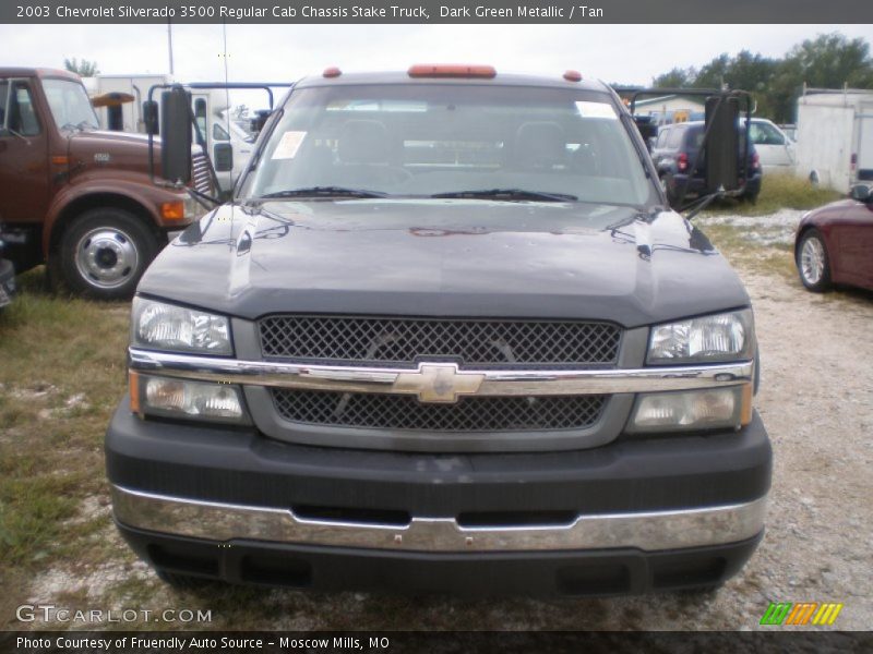 Dark Green Metallic / Tan 2003 Chevrolet Silverado 3500 Regular Cab Chassis Stake Truck