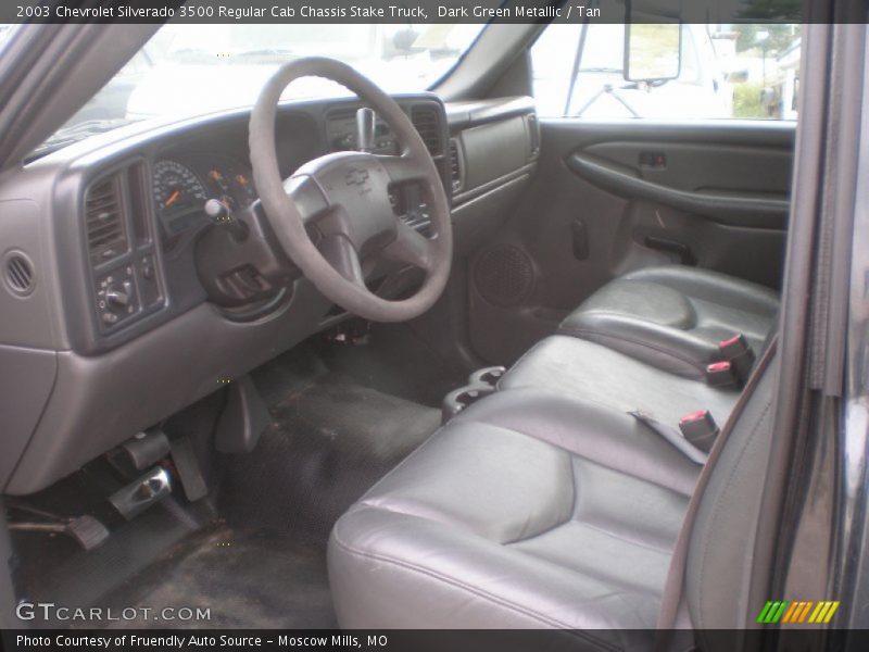 Dark Green Metallic / Tan 2003 Chevrolet Silverado 3500 Regular Cab Chassis Stake Truck