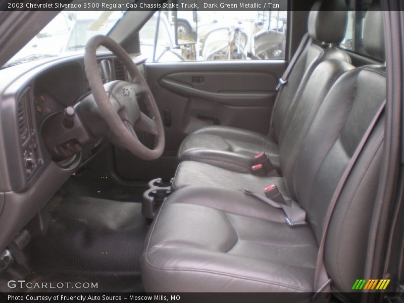 Dark Green Metallic / Tan 2003 Chevrolet Silverado 3500 Regular Cab Chassis Stake Truck