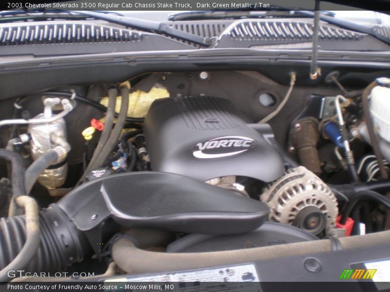 Dark Green Metallic / Tan 2003 Chevrolet Silverado 3500 Regular Cab Chassis Stake Truck