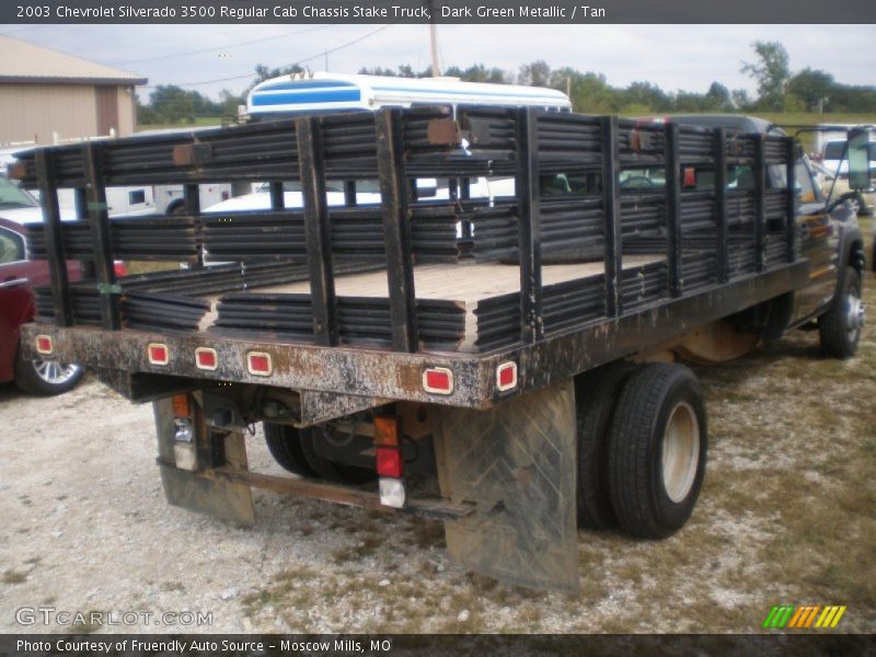 Dark Green Metallic / Tan 2003 Chevrolet Silverado 3500 Regular Cab Chassis Stake Truck