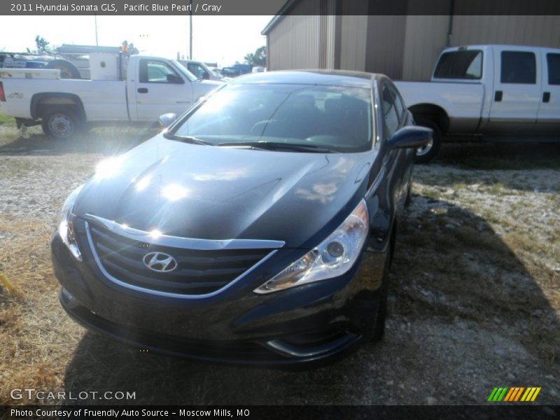 Pacific Blue Pearl / Gray 2011 Hyundai Sonata GLS